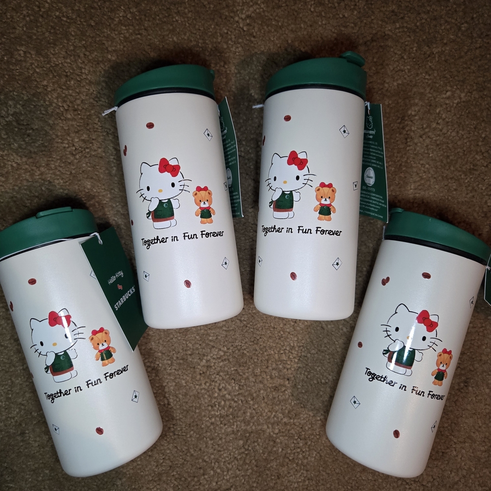 Starbucks Hello Kitty White and Green Tumbler